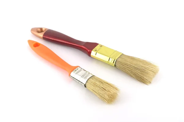 Brosse à peinture avec poignées marron et orange — Photo
