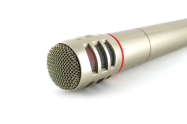 Vecchio microfono su bianco — Foto Stock