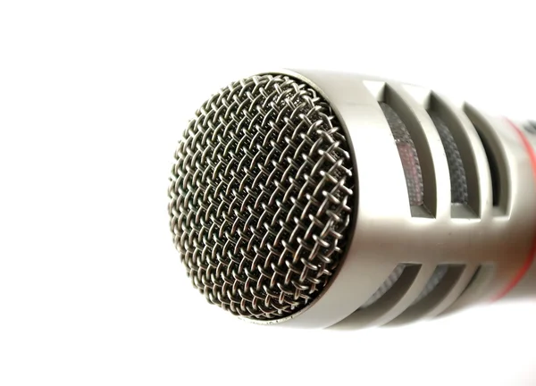 Microfono su bianco. DOF poco profondo . — Foto Stock