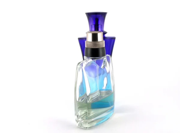 Две стеклянные бутылки для парфюмерии — стоковое фото