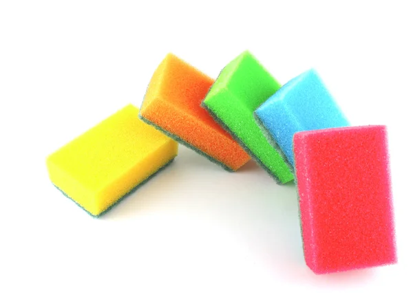 Color sponges over white — Stock Photo, Image