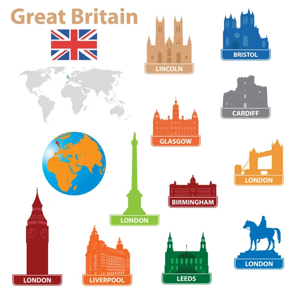 Symbols city to Great Britain — Stock Vector