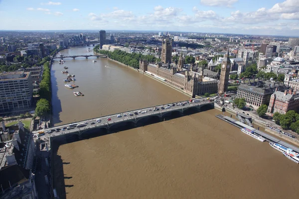Pohled z londýnského oka nad Londýn, Velká Británie — Stock fotografie