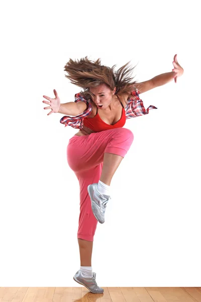 Kvinna moderna dansare i ballroom — Stockfoto