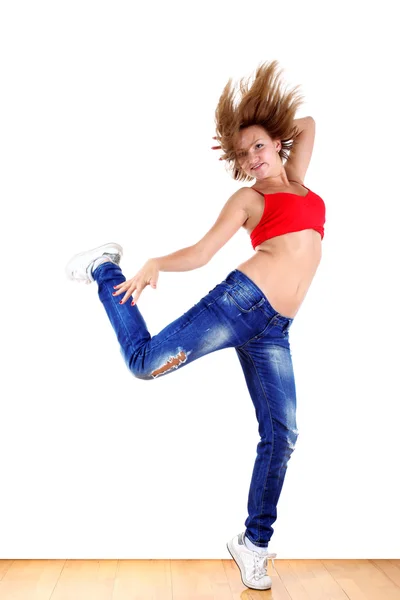 Kvinna moderna dansare i ballroom — Stockfoto