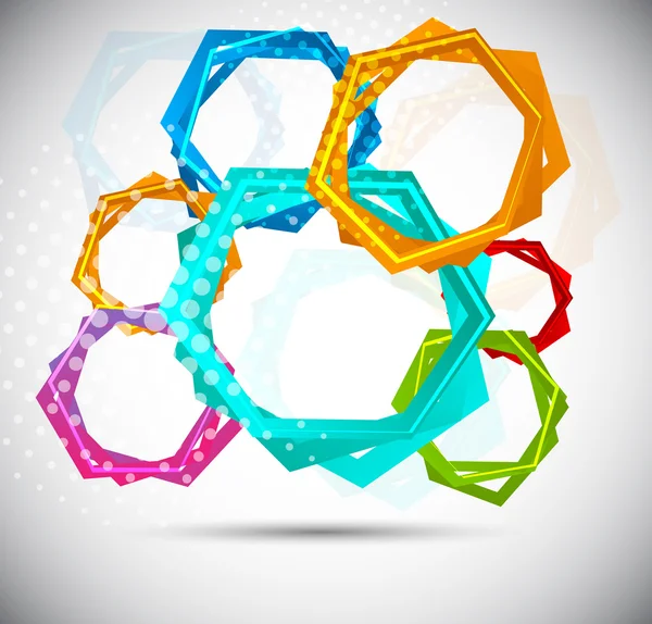 Abstrakt bakgrund med färgglada hexagon — Stock vektor