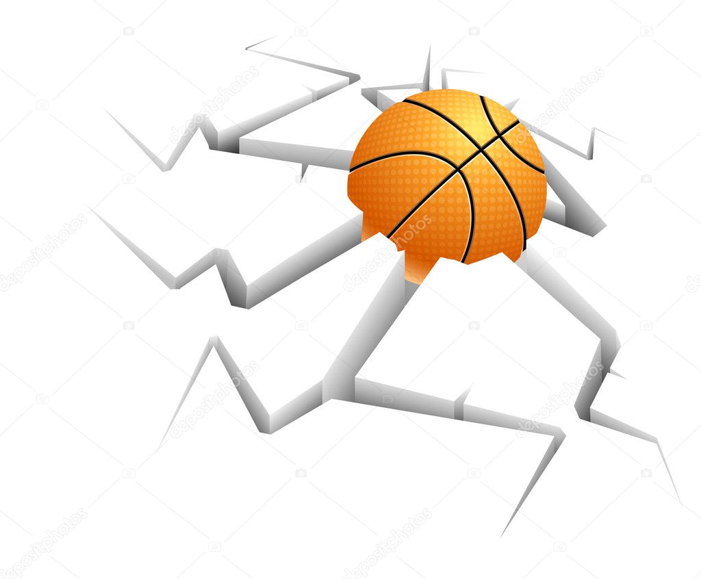 Basketball on background with still