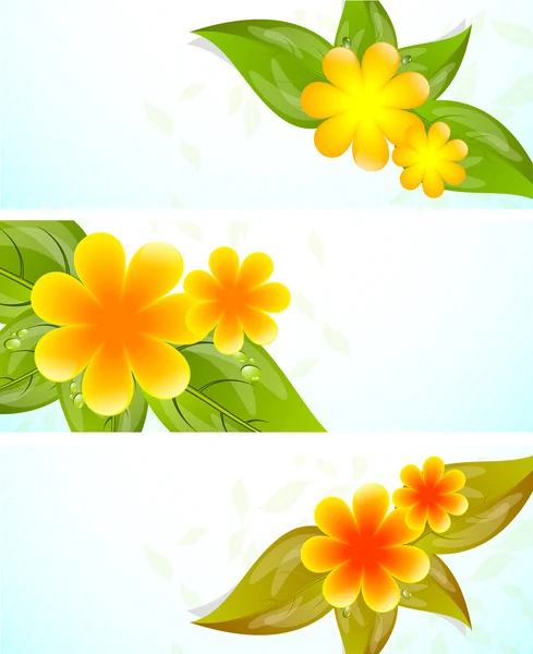 Sada bannerů s květinami — Stockový vektor