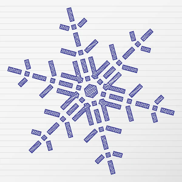 Drawing snowflake 6 — Stock Vector