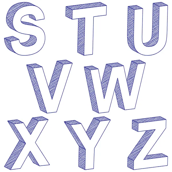 3 d 文字 s ～ z を描画 — ストックベクタ
