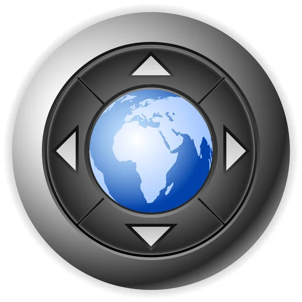 Globo botón multimedia — Vector de stock
