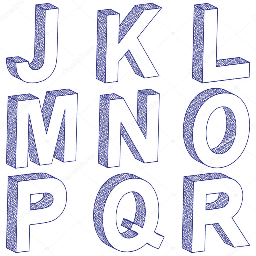 Goede 3d letter j drawing | Drawing 3D letter J-R — Stock Vector ET-44