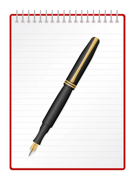 Caderno e caneta —  Vetores de Stock
