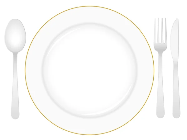 Assiette et couverts 2 — Image vectorielle