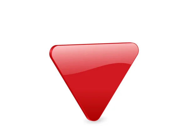 Červená trojúhelníková ikona ve 3d — Stockový vektor