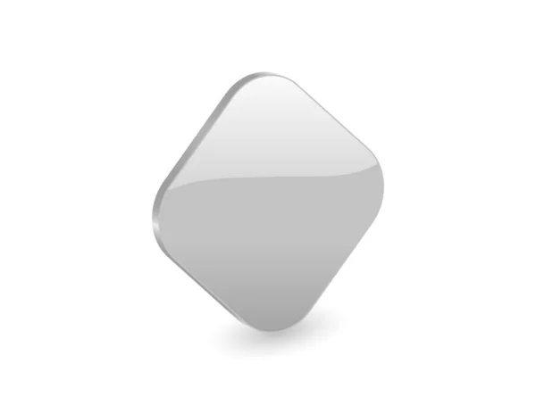 Zilveren 3d rhomb pictogram — Stok Vektör