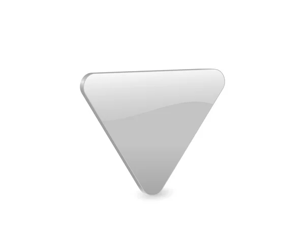 Срібна трикутна 3d іконка — стоковий вектор