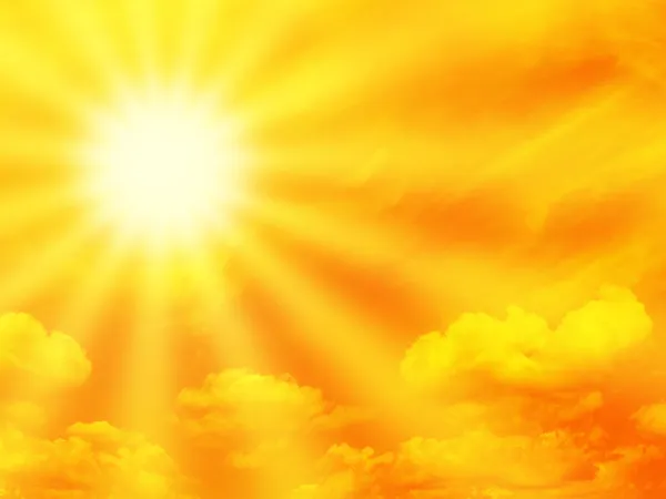 オレンジ色の空と太陽光線 — ストック写真