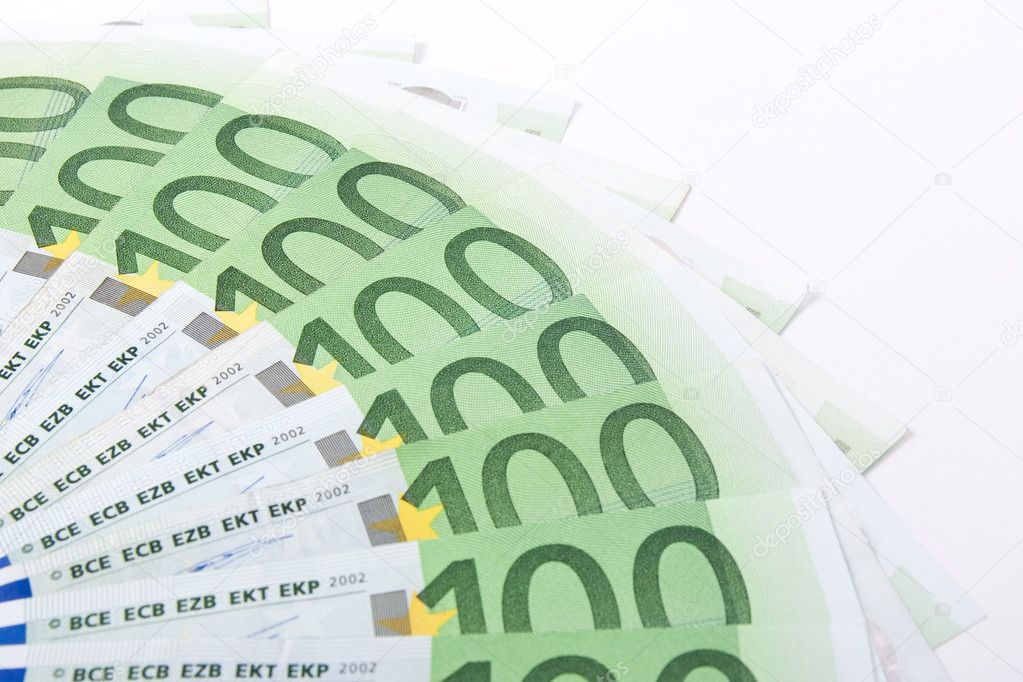 Macro hundred euro banknotes