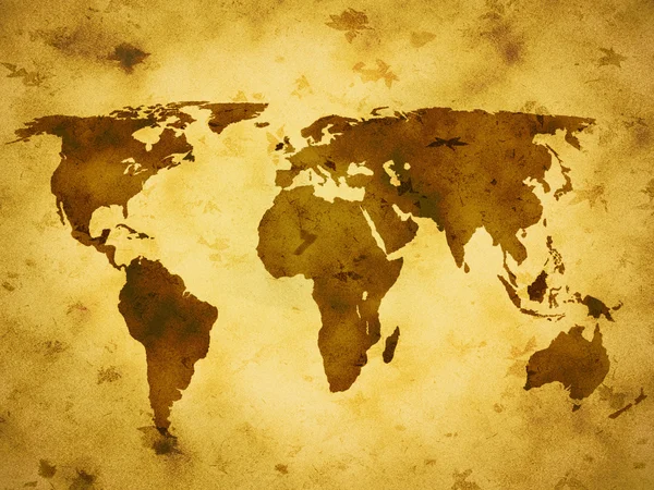 Eski kağıt Dünya Haritası — Stok fotoğraf