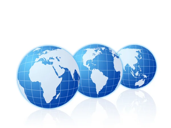 Three globes — Stock Photo, Image