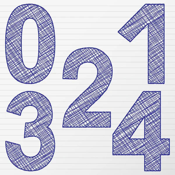 Номер чертежа 0-4 — стоковый вектор