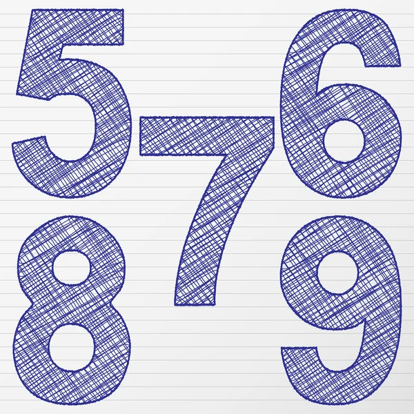 Ritning nummer 5-9 — Stock vektor