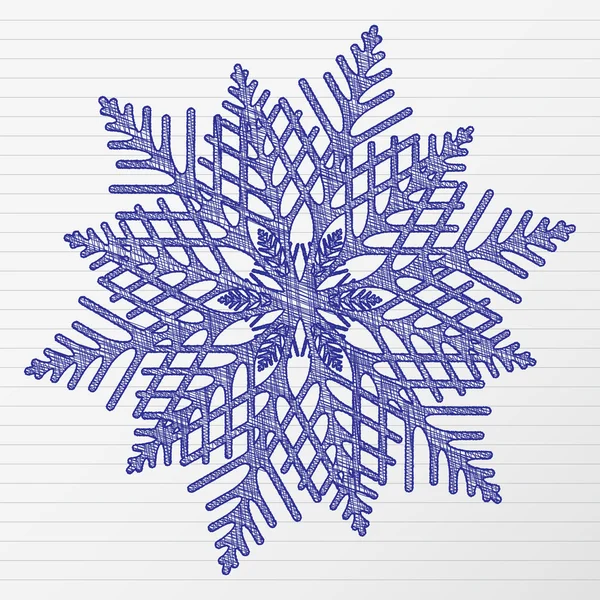 Drawing snowflake — Stock Vector