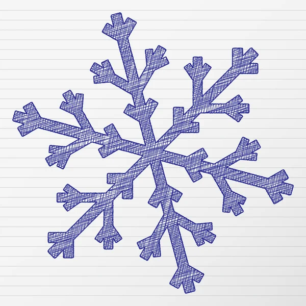 Drawing snowflake 3 — Stock Vector