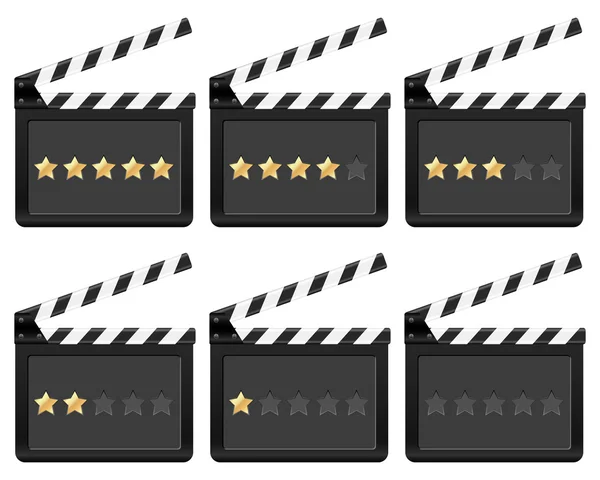 Clapper board with stars — Stock Vector