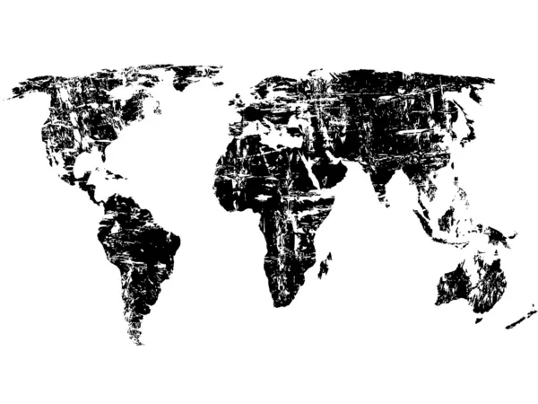 Grunge világ Térkép — Stock Vector