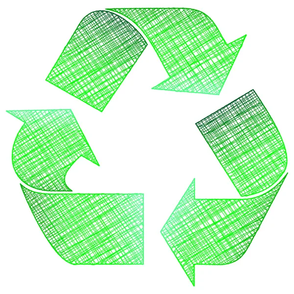 Zeichnung Recycling-Symbol — Stockvektor