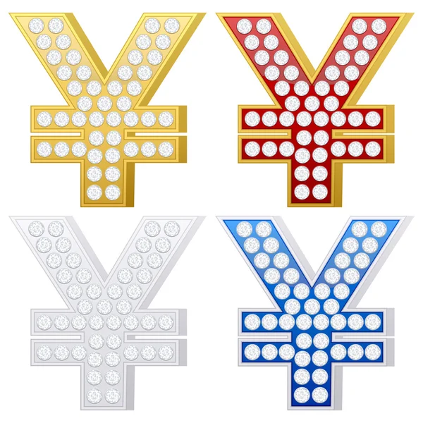 Simbolo di yen gioielli — Vettoriale Stock