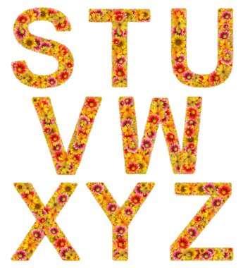 Flowers letters S-Z clipart