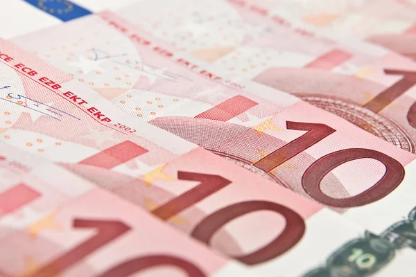Close-up ten euro background — Stock Photo, Image