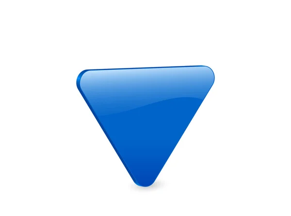 Blue triangular 3d icon — Stock Vector