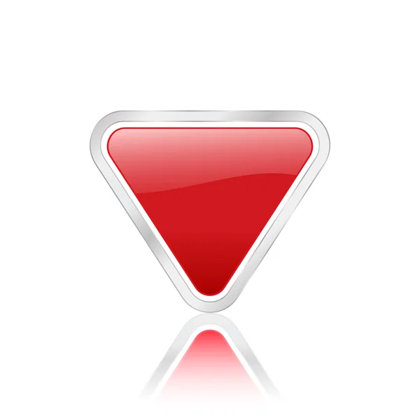 Icono triangular rojo — Vector de stock