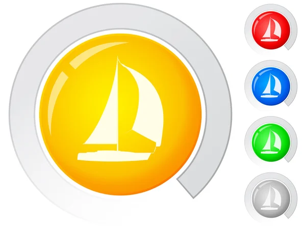Buttons boat — Stock Vector