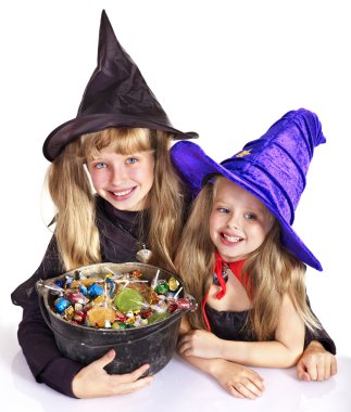 Witch with trick or treat. clipart