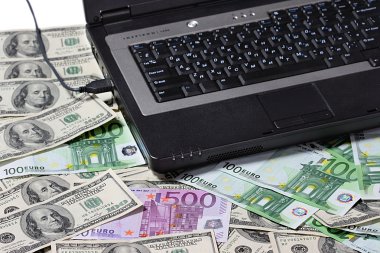 Euro ve dolar ile bilgisayar