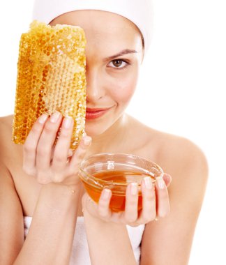 Natural homemade organic facial masks of honey. clipart