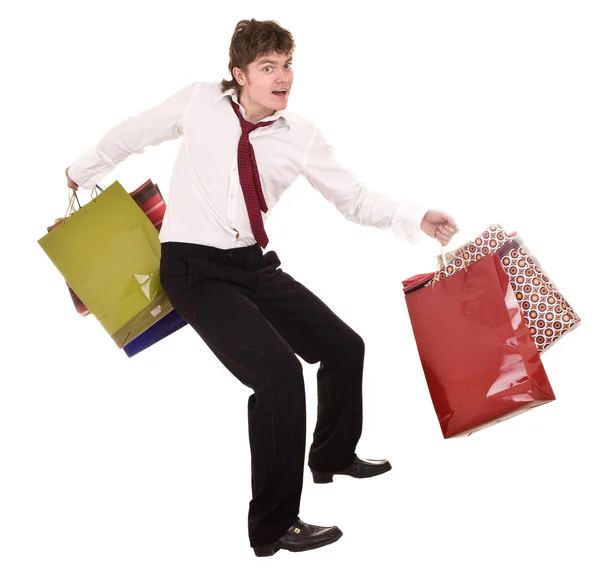 Businessman with bag shopping. — Stock Photo, Image