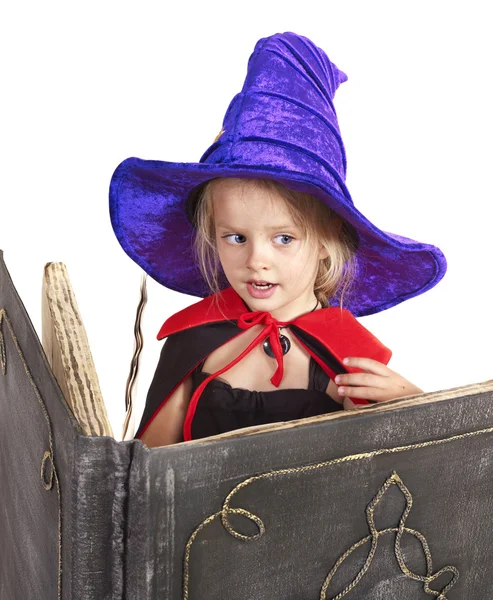 Čarodějnice dítě hospodářství kniha. — Stock fotografie