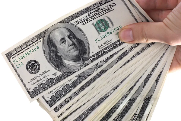 Money in female hand. — Stock Photo, Image