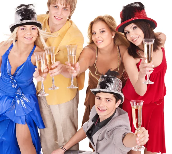 Grupo joven beber champán . —  Fotos de Stock