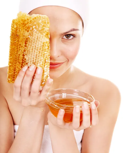 Натуральні саморобні органічні маски для обличчя з меду . — стокове фото