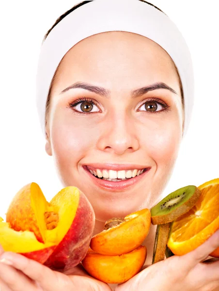 Topeng wajah buah buatan sendiri  . — Stok Foto