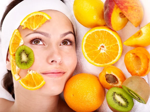 Natural homemade fruit facial masks . — Stock Photo, Image