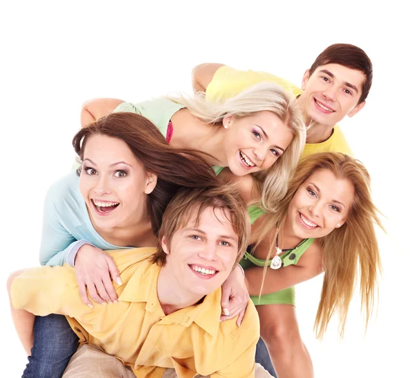 Group of young on white. Royalty Free Stock Photos