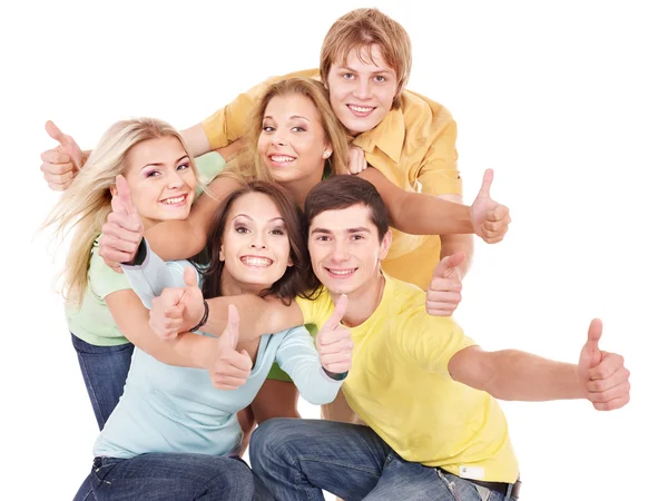 Group of young on white. Stock Photo